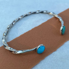 Load image into Gallery viewer, Two Tone Turquoise Whirl Bracelet
