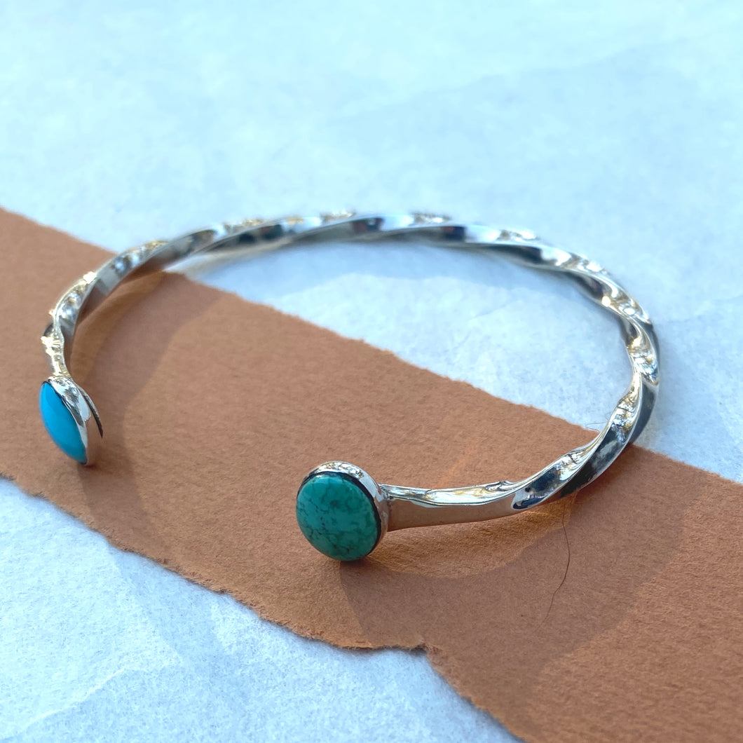 Two Tone Turquoise Whirl Bracelet