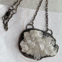 Load image into Gallery viewer, Artisan Brazilian Crystal Raw Cluster Necklace in Sterling Silver
