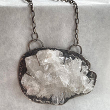 Load image into Gallery viewer, Artisan Brazilian Crystal Raw Cluster Necklace in Sterling Silver
